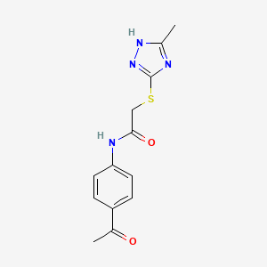 molecular formula C13H14N4O2S B4130632 N-(4-acetylphenyl)-2-[(5-methyl-4H-1,2,4-triazol-3-yl)thio]acetamide 