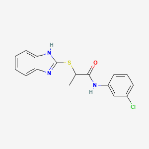 molecular formula C16H14ClN3OS B4130638 2-(1H-benzimidazol-2-ylthio)-N-(3-chlorophenyl)propanamide 