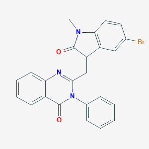molecular formula C24H18BrN3O2 B413065 2-[(5-Bromo-1-methyl-2-oxo-3-indolinyl)methyl]-3-phenyl-4(3H)-quinazolinone CAS No. 331465-18-0