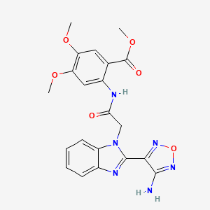 molecular formula C21H20N6O6 B4130657 methyl 2-({[2-(4-amino-1,2,5-oxadiazol-3-yl)-1H-benzimidazol-1-yl]acetyl}amino)-4,5-dimethoxybenzoate 