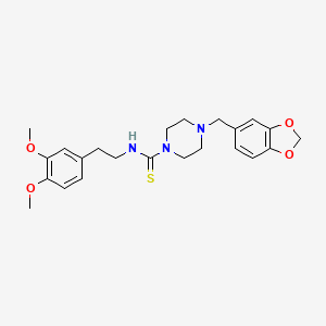 4-(1,3-benzodioxol-5-ylmethyl)-N-[2-(3,4-dimethoxyphenyl)ethyl]-1-piperazinecarbothioamide