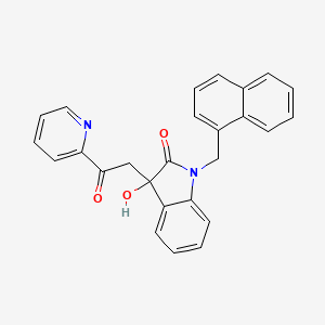 molecular formula C26H20N2O3 B4130687 3-hydroxy-1-(1-naphthylmethyl)-3-[2-oxo-2-(2-pyridinyl)ethyl]-1,3-dihydro-2H-indol-2-one 