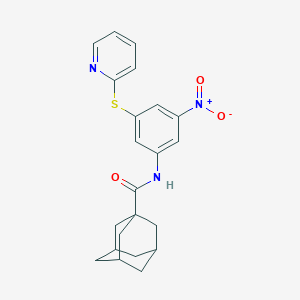 molecular formula C22H23N3O3S B413070 N-[3-nitro-5-(2-pyridinylsulfanyl)phenyl]-1-adamantanecarboxamide 