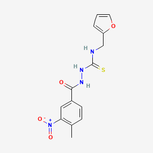N-(2-furylmethyl)-2-(4-methyl-3-nitrobenzoyl)hydrazinecarbothioamide