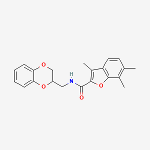 N-(2,3-dihydro-1,4-benzodioxin-2-ylmethyl)-3,6,7-trimethyl-1-benzofuran-2-carboxamide