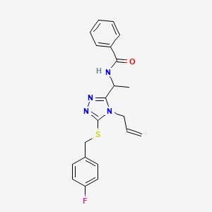 molecular formula C21H21FN4OS B4130758 N-(1-{4-allyl-5-[(4-fluorobenzyl)thio]-4H-1,2,4-triazol-3-yl}ethyl)benzamide 