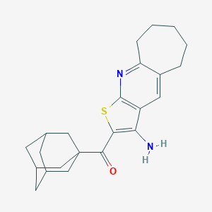 molecular formula C23H28N2OS B413076 1-adamantyl(3-amino-6,7,8,9-tetrahydro-5H-cyclohepta[b]thieno[3,2-e]pyridin-2-yl)methanone 