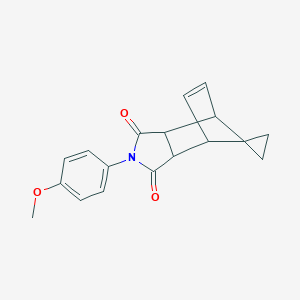 molecular formula C18H17NO3 B413077 2-(4-methoxyphenyl)-3a,4,7,7a-tetrahydro-1H-spiro[2-aza-4,7-methanoisoindole-8,1'-cyclopropane]-1,3(2H)-dione 