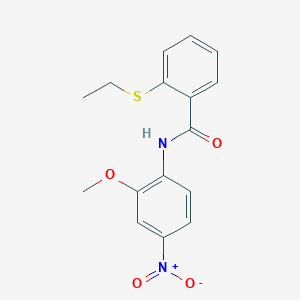 molecular formula C16H16N2O4S B4130777 2-(ethylthio)-N-(2-methoxy-4-nitrophenyl)benzamide 