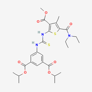 molecular formula C27H35N3O7S2 B4130781 diisopropyl 5-[({[5-[(diethylamino)carbonyl]-3-(methoxycarbonyl)-4-methyl-2-thienyl]amino}carbonothioyl)amino]isophthalate 
