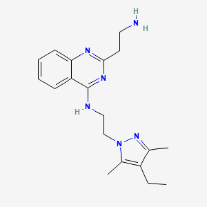 molecular formula C19H26N6 B4130789 2-(2-aminoethyl)-N-[2-(4-ethyl-3,5-dimethyl-1H-pyrazol-1-yl)ethyl]-4-quinazolinamine dihydrochloride 
