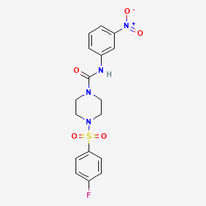 molecular formula C17H17FN4O5S B4130794 4-[(4-fluorophenyl)sulfonyl]-N-(3-nitrophenyl)-1-piperazinecarboxamide 