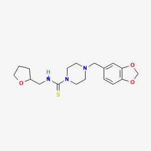 4-(1,3-benzodioxol-5-ylmethyl)-N-(tetrahydro-2-furanylmethyl)-1-piperazinecarbothioamide