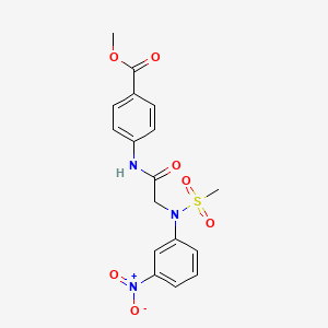 molecular formula C17H17N3O7S B4130809 methyl 4-{[N-(methylsulfonyl)-N-(3-nitrophenyl)glycyl]amino}benzoate 