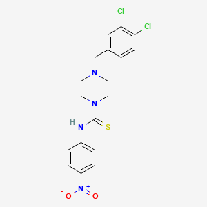 molecular formula C18H18Cl2N4O2S B4130817 4-(3,4-dichlorobenzyl)-N-(4-nitrophenyl)-1-piperazinecarbothioamide 