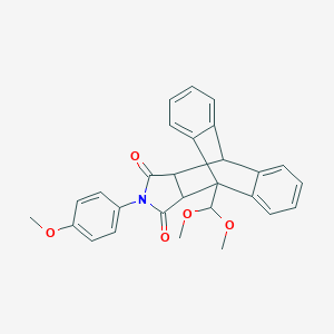 molecular formula C28H25NO5 B413082 (9S,10S,11S,15S)-9-(dimethoxymethyl)-13-(4-methoxyphenyl)-11,15-dihydro-9H-9,10-[3,4]epipyrroloanthracene-12,14(10H,13H)-dione 