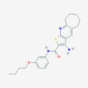 3-amino-N-(3-butoxyphenyl)-6,7,8,9-tetrahydro-5H-cyclohepta[b]thieno[3,2-e]pyridine-2-carboxamide