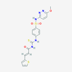 molecular formula C19H17N5O4S3 B413085 N-(6-methoxy-3-pyridazinyl)-4-[({[3-(2-thienyl)acryloyl]amino}carbothioyl)amino]benzenesulfonamide 