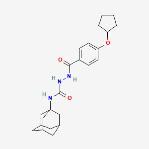 molecular formula C23H31N3O3 B4130850 N-1-adamantyl-2-[4-(cyclopentyloxy)benzoyl]hydrazinecarboxamide 