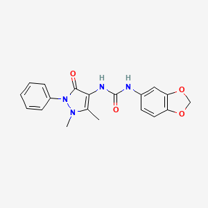 molecular formula C19H18N4O4 B4130859 N-1,3-benzodioxol-5-yl-N'-(1,5-dimethyl-3-oxo-2-phenyl-2,3-dihydro-1H-pyrazol-4-yl)urea 