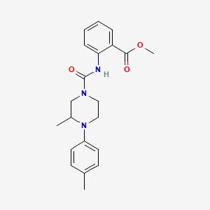 molecular formula C21H25N3O3 B4130885 methyl 2-({[3-methyl-4-(4-methylphenyl)-1-piperazinyl]carbonyl}amino)benzoate 