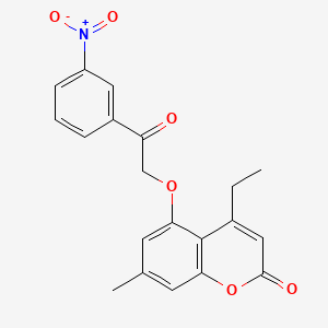 molecular formula C20H17NO6 B4130897 4-ethyl-7-methyl-5-[2-(3-nitrophenyl)-2-oxoethoxy]-2H-chromen-2-one 
