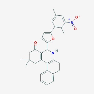 molecular formula C31H28N2O4 B413090 5-(5-{3-nitro-2,5-dimethylphenyl}-2-furyl)-2,2-dimethyl-2,3,5,6-tetrahydrobenzo[a]phenanthridin-4(1H)-one 