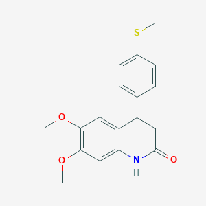 molecular formula C18H19NO3S B4130907 6,7-dimethoxy-4-[4-(methylthio)phenyl]-3,4-dihydro-2(1H)-quinolinone 