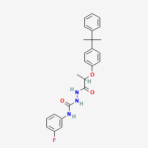 molecular formula C25H26FN3O3 B4130922 N-(3-fluorophenyl)-2-{2-[4-(1-methyl-1-phenylethyl)phenoxy]propanoyl}hydrazinecarboxamide 