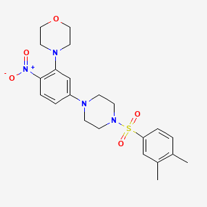 molecular formula C22H28N4O5S B4130927 4-(5-{4-[(3,4-dimethylphenyl)sulfonyl]-1-piperazinyl}-2-nitrophenyl)morpholine 