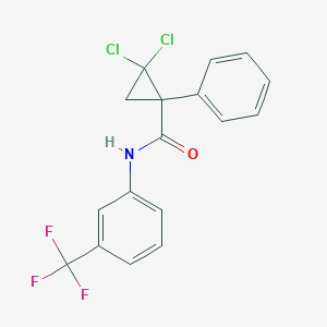 molecular formula C17H12Cl2F3NO B413093 2,2-dichloro-1-phenyl-N-[3-(trifluoromethyl)phenyl]cyclopropanecarboxamide 