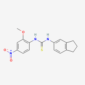 molecular formula C17H17N3O3S B4130933 N-(2,3-dihydro-1H-inden-5-yl)-N'-(2-methoxy-4-nitrophenyl)thiourea 