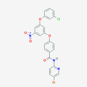 molecular formula C24H15BrClN3O5 B413094 N-(5-bromopyridin-2-yl)-4-[3-(3-chlorophenoxy)-5-nitrophenoxy]benzamide 