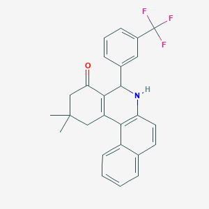 molecular formula C26H22F3NO B413095 2,2-Dimethyl-5-[3-(trifluoromethyl)phenyl]-2,3,5,6-tetrahydrobenzo[a]phenanthridin-4(1H)-one 