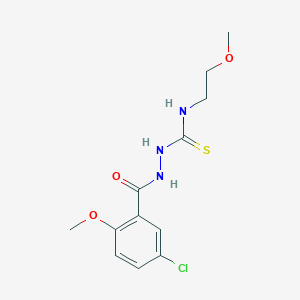 molecular formula C12H16ClN3O3S B4130953 2-(5-chloro-2-methoxybenzoyl)-N-(2-methoxyethyl)hydrazinecarbothioamide 