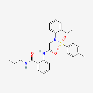 molecular formula C27H31N3O4S B4130958 2-({N-(2-ethylphenyl)-N-[(4-methylphenyl)sulfonyl]glycyl}amino)-N-propylbenzamide 