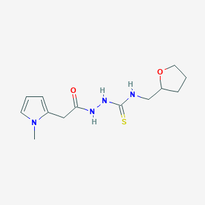 molecular formula C13H20N4O2S B4130964 2-[(1-methyl-1H-pyrrol-2-yl)acetyl]-N-(tetrahydro-2-furanylmethyl)hydrazinecarbothioamide 