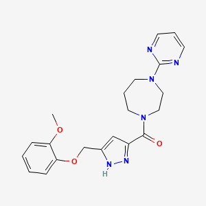 molecular formula C21H24N6O3 B4130967 1-({5-[(2-methoxyphenoxy)methyl]-1H-pyrazol-3-yl}carbonyl)-4-(2-pyrimidinyl)-1,4-diazepane 