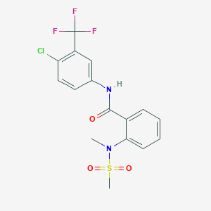 molecular formula C16H14ClF3N2O3S B4130972 N-[4-chloro-3-(trifluoromethyl)phenyl]-2-[methyl(methylsulfonyl)amino]benzamide 