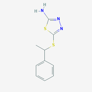 molecular formula C10H11N3S2 B413102 5-(1-Phenylethylsulfanyl)-[1,3,4]thiadiazol-2-ylamine CAS No. 332412-74-5