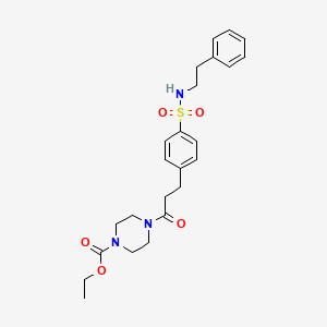 ethyl 4-[3-(4-{[(2-phenylethyl)amino]sulfonyl}phenyl)propanoyl]-1-piperazinecarboxylate