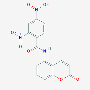 molecular formula C16H9N3O7 B413103 2,4-bisnitro-N-(2-oxo-2H-chromen-5-yl)benzamide 