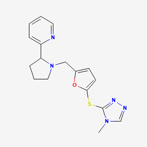 2-[1-({5-[(4-methyl-4H-1,2,4-triazol-3-yl)thio]-2-furyl}methyl)pyrrolidin-2-yl]pyridine