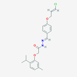 molecular formula C22H25ClN2O3 B413106 N'-{4-[(3-chloro-2-propenyl)oxy]benzylidene}-2-(2-isopropyl-5-methylphenoxy)acetohydrazide 