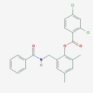 molecular formula C23H19Cl2NO3 B413107 2-[(Benzoylamino)methyl]-4,6-dimethylphenyl 2,4-dichlorobenzoate 