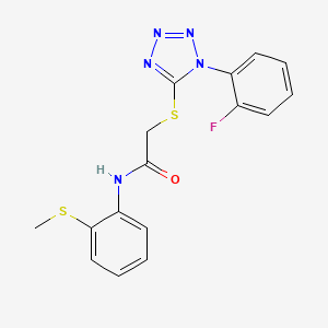 2-{[1-(2-fluorophenyl)-1H-tetrazol-5-yl]thio}-N-[2-(methylthio)phenyl]acetamide