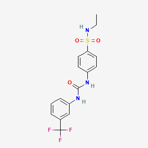 molecular formula C16H16F3N3O3S B4131083 N-ethyl-4-[({[3-(trifluoromethyl)phenyl]amino}carbonyl)amino]benzenesulfonamide 