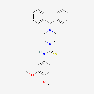 N-(3,4-dimethoxyphenyl)-4-(diphenylmethyl)-1-piperazinecarbothioamide