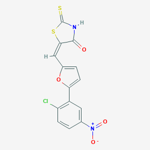 molecular formula C14H7ClN2O4S2 B413111 5-[(5-{2-Chloro-5-nitrophenyl}-2-furyl)methylene]-2-thioxo-1,3-thiazolidin-4-one 