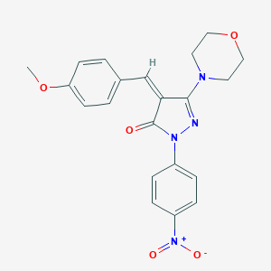 molecular formula C21H20N4O5 B413114 (4Z)-4-(4-methoxybenzylidene)-5-(morpholin-4-yl)-2-(4-nitrophenyl)-2,4-dihydro-3H-pyrazol-3-one 